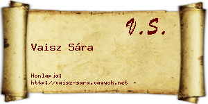 Vaisz Sára névjegykártya